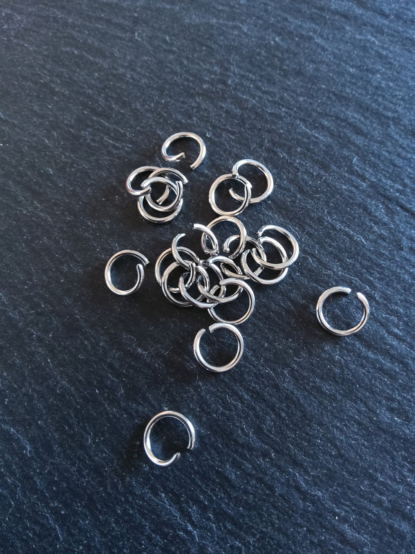 40 or 200 Stainless Steel 9mm Jump Rings Opened Strong 1.2mm (16 gauge)