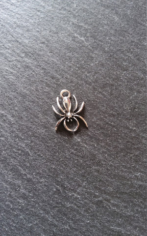 12 or 60 Spider Charms Antique Silver Tone 18x13x3mm