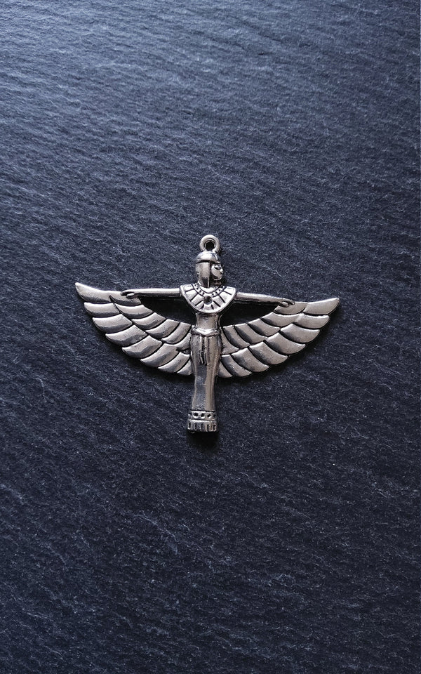 2 or 10 Egyptian Goddess Isis Charms Antique Silver Tone Alloy 56x42mm