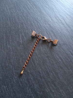 5 or 25 Antique Copper Crimp End Sets for 6mm (1/4") Wide Ribbon