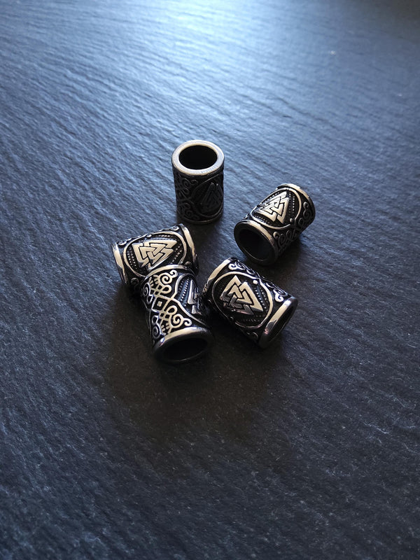 1 or 5 Valknut Odin's Knot Stainless Steel Beads 15x11mm Hole: 8mm
