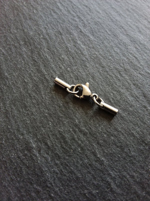 5 or 25 Sets Stainless Steel Rounded End Caps for 1.5mm Cord with Lobster Clasps (1.8mm end caps)