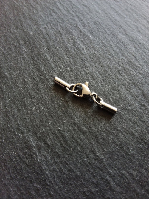 5 or 25 Sets Stainless Steel Rounded End Caps for 1.5mm Cord with Lobster Clasps (1.8mm end caps)
