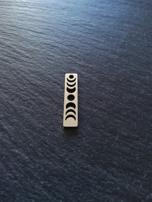 1 or 5 Stainless Steel Phases of the Moon Charms Flat Small 26x6x1.5mm
