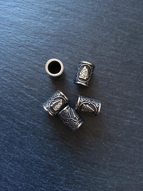 1 or 5 Valknut Odin's Knot Stainless Steel Beads 15x11mm Hole: 8mm