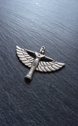 2 or 10 Egyptian Goddess Isis Charms Antique Silver Tone Alloy 56x42mm