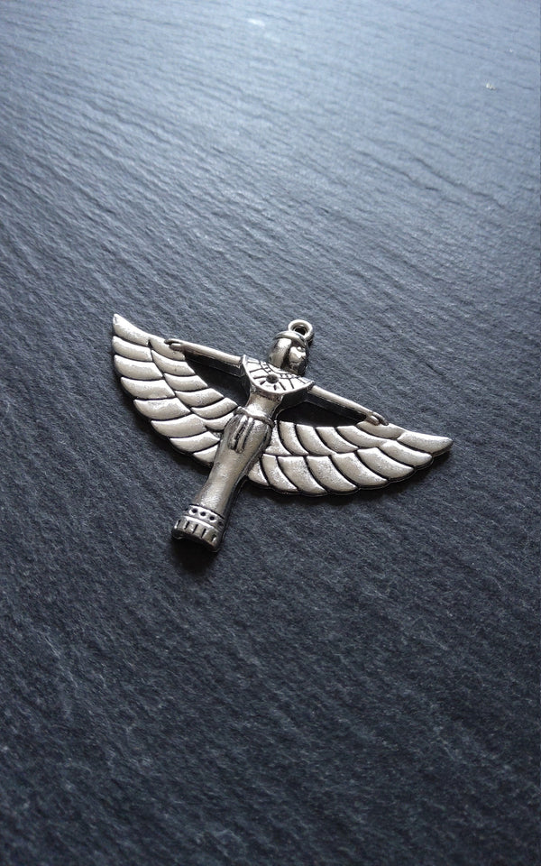 2 or 10 Egyptian Goddess Isis Charms Antique Silver Tone Alloy 56x42mm