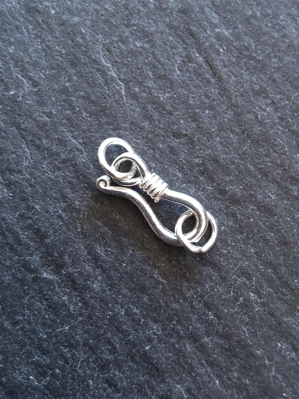 Genuine Solid Sterling Silver Hook & Eye Clasp Set 20mm Long (clasp 13x6x2mm)