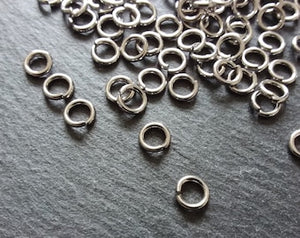 100 or 500 Stainless Steel 6mm Jump Rings Very Strong 1.2mm (16 Gauge)