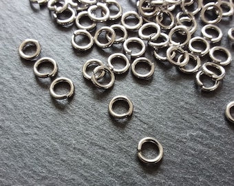 100 or 500 Stainless Steel 6mm Jump Rings Very Strong 1.2mm (16 Gauge)