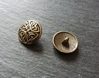 4 or 20 Celtic Knot Antique Bronze Metal Buttons 17mm (5/8") Fasteners