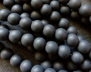 8mm Frosted Natural Black Agate Undyed Gemstone Round Beads Full 15.7 inch Strand