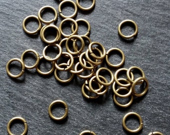 Antique Bronze Tone 8mm Diameter Strong 1.2mm (16 Gauge) Metal Alloy Jump Rings