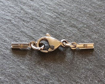 6 or 30 Stainless Steel Folding Crimp End Sets for 0.5mm to 1mm Cord for Necklaces