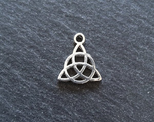 10 or 50 Triquetra Celtic Knot Charms Antique Silver Tone Alloy 15x17mm