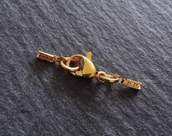 4 or 20 Real Gold Plated Folding Crimp End Sets for 0.5mm Cord for Necklaces