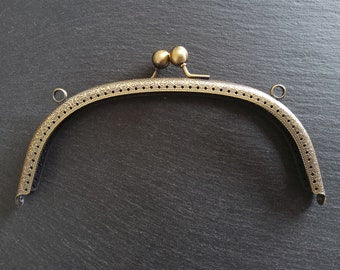 Patterned 20.5cm Bronze Bag or Purse Frame Kiss Clasp Arch Finding 20.5x10.5cm (8 inch)