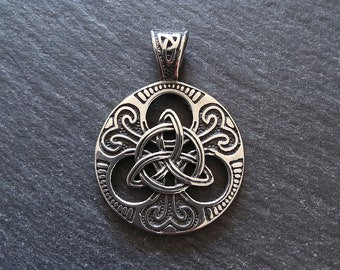Stainless Steel Trinity Celtic Knot Pendant Large 45x33x8mm