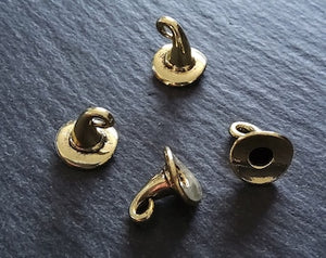 4 or 20 Witches Hat Charms Pale Gold Tone 11x11mm