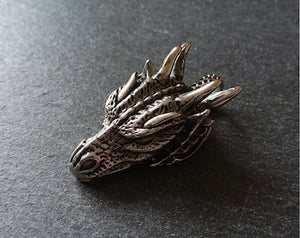 1 or 5 Large Dragon Head Pendant Antique Silver Stainless Steel 45x22x17mm