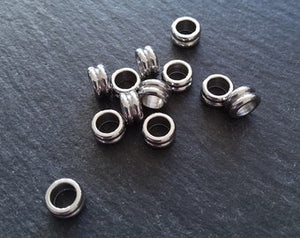 10 or 50 Stainless Steel 8mm Solid Round Macaron Spacer Beads 8x4mm. Hole: 5mm