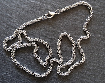 Stainless Steel Wheat Chain Necklace or Bracelet 3mm Wide