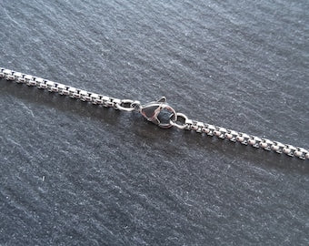 Stainless Steel Box Chain Necklace 2.5mm Wide