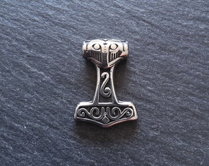 1 or 5 Stainless Steel Thors Hammer Mjölnir Pendant 29x21x7mm Hole: 4mm