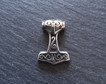 1 or 5 Stainless Steel Thors Hammer Mjölnir Pendant 29x21x7mm Hole: 4mm