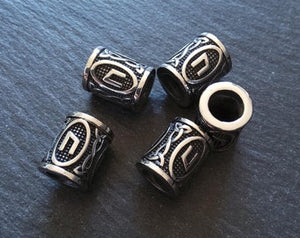 1 or 5 Uruz ᚢ Rune Beads Stainless Steel Elder Futhark 16x13mm Hole: 8mm