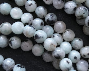 6.5mm Kiwi Sesame Jasper Natural Undyed Round Beads Full 15.7 inch Strand Hole: 1mm