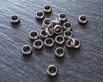 10 or 50 Stainless Steel 6mm Solid Round CLOSED Ring Spacer Beads 6x2mm. Hole: 4mm Non-Tarnish
