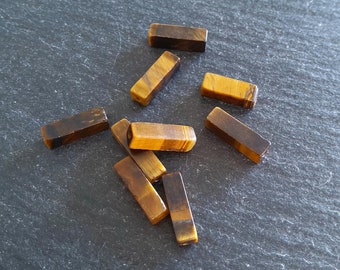 20 Natural Tigers Eye Beads Rectangle 14x5x5mm Hole: 1.6mm