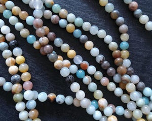 6.5mm Amazonite Beads Natural Undyed Polished Round Full 15.5 inch Strand Hole: 1mm