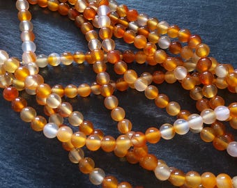 6.2mm Carnelian Beads Grade A Natural Dyed Round Polished Full 14.5 inch Strand
