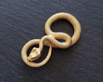 Snake Infinity Pendant Antique Gold Stainless Steel 27x50x9mm