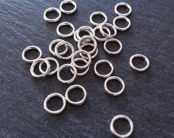 60 or 300 CLOSED 8mm Jump Rings Silver Tone Alloy Strong 8x1.2mm 1.5mm (19 gauge) Wide