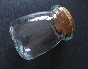 1 or 5 Large Clear Glass Jars with Cork Stopper 100ml (3.38 fl.oz) Size: 55x70mm