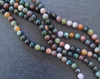 8.5mm Indian Agate Natural Undyed Round Gemstone Beads Full 15.7 inch Strand