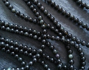 4.5mm Grade AA Black Obsidian Round Natural Gemstone Beads Full 15.2 inch strand Hole: 0.8mm