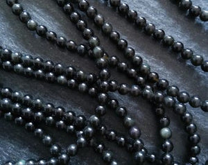 4.7mm Grade AA Black Obsidian Round Natural Gemstone Beads Full 15.2 inch strand Hole: 0.8mm