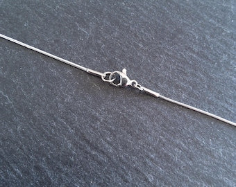 1 or 5 Stainless Steel Snake Chain Necklaces 17.7 inch (45cm) Long. Thickness 0.9mm