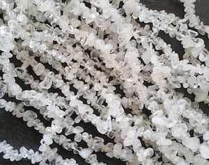 Natural Clear Quartz Crystal Irregular Chip Beads approx. 5mm to 8mm. Full 31 inch Strand