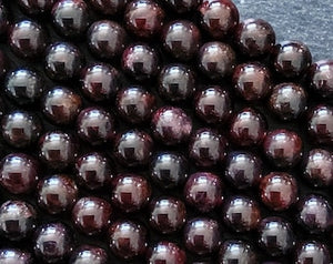 7mm Natural Dark Red Garnet Round Undyed Gemstone Beads Full 15 inch Strand Hole:
