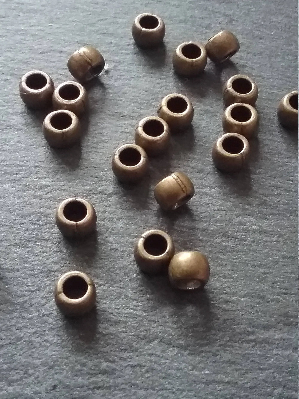 40 or 200 Antique Bronze Tone 6mm Barrel Spacer Beads Smooth Plain 6x4mm - ContentedCatz