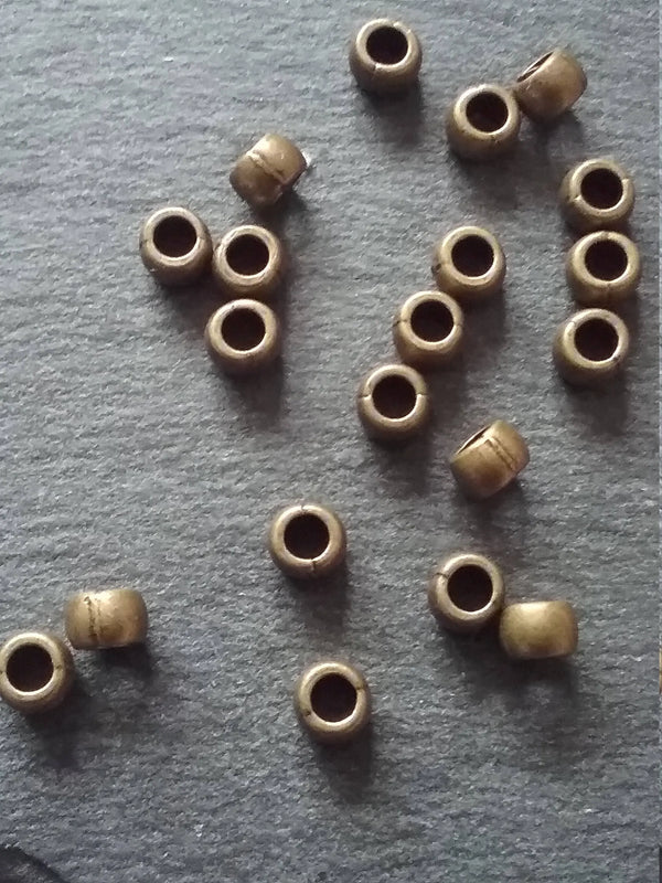 40 or 200 Antique Bronze Tone 6mm Barrel Spacer Beads Smooth Plain 6x4mm - ContentedCatz