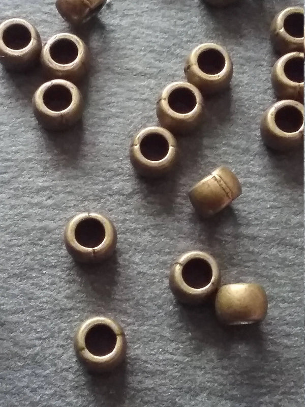40 or 200 Antique Bronze Tone 6mm Barrel Spacer Beads Smooth Plain 6x4mm - ContentedCatz