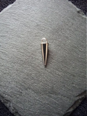 10 or 50 Silver Tone Cone Spike Pendants Charms Solid Smooth 22x7mm
