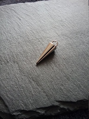 10 or 50 Silver Tone Cone Spike Pendants Charms Solid Smooth 22x7mm