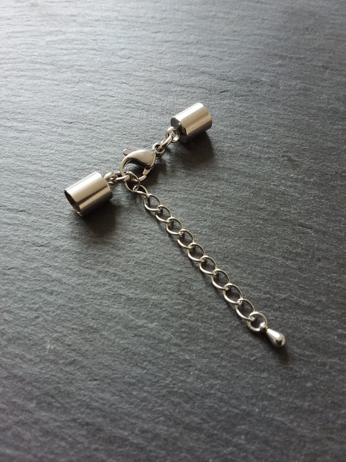 Stainless Steel End Cap Sets for 7.5mm Cord Necklaces or Bracelets (8mm Caps)